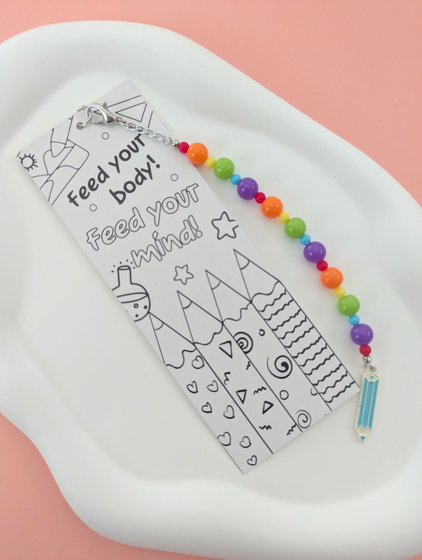 Space and Pencil Double Sided Bookmark