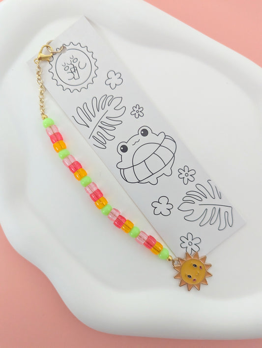 Swimming Frog Bookmark with Sunshine Charm
