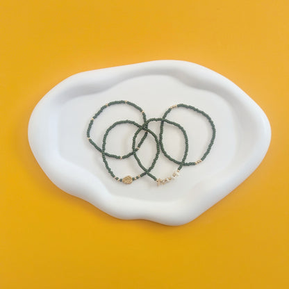 Green and Gold Bracelet Stack