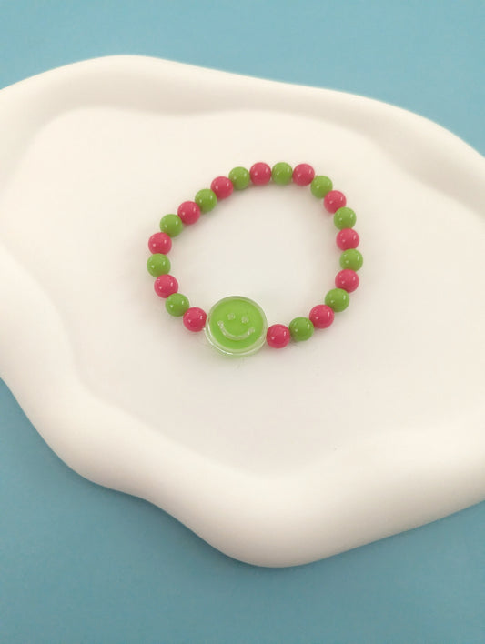 Green Happy Face Bracelet