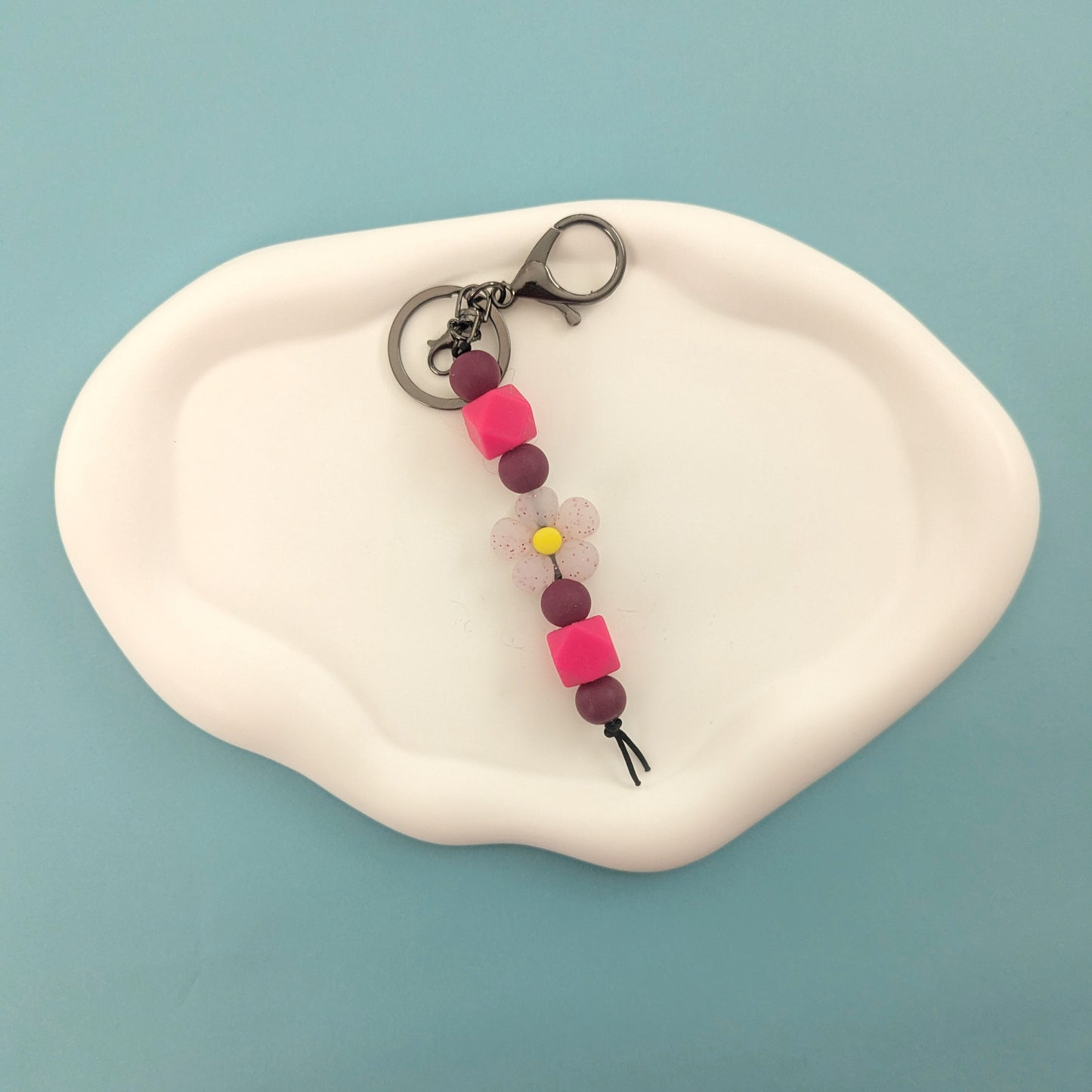 Sparkly Flower Keychain