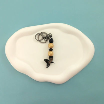 Black Mermaid Tail Keychain