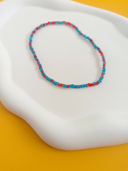 Red and Turquoise Anklet