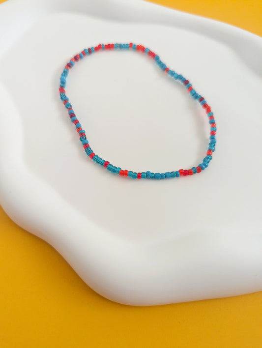 Red and Turquoise Anklet