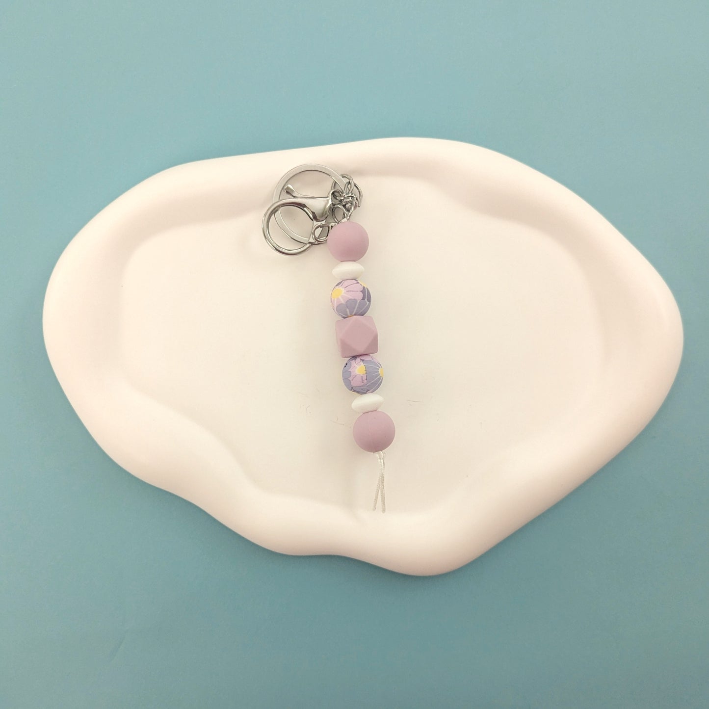 Purple Floral Keychain