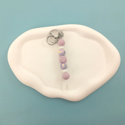 Purple Floral Keychain
