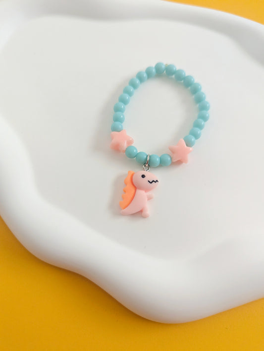 Pink T-Rex Charm Bracelet