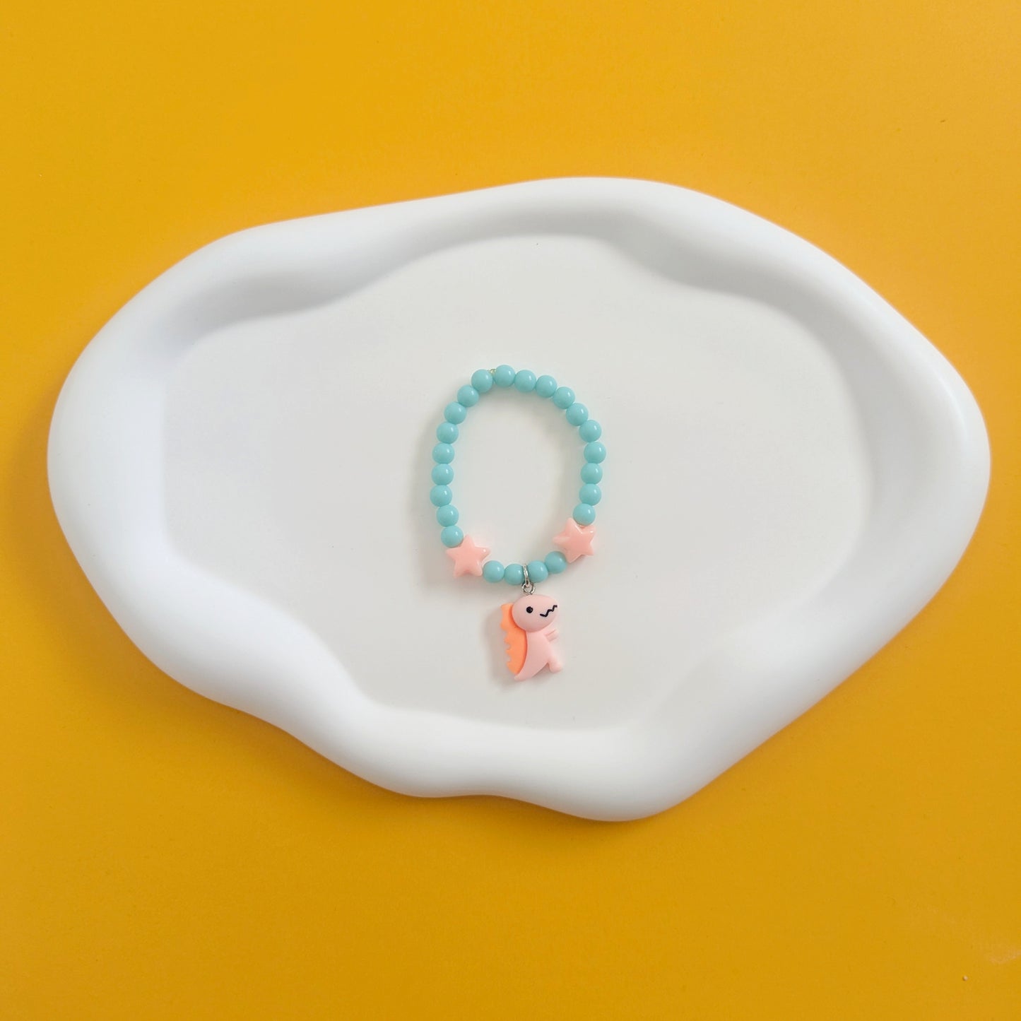 Pink T-Rex Charm Bracelet