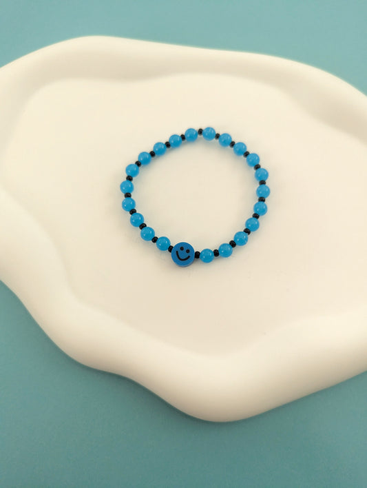 Blue Happy Face Bracelet